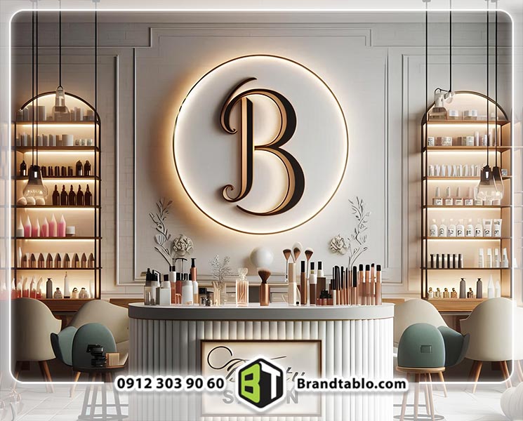 تابلو گرد نورپردازی شده سالن زیبایی